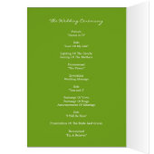 Palm Trees Wedding Program Card (grün) (Innen (Links))
