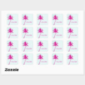 Palm Trees Wedding Quadratischer Aufkleber (Blatt)