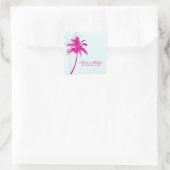 Palm Trees Wedding Quadratischer Aufkleber (Tasche)