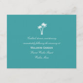 Palm Trees Wedding Reception Card Begleitkarte (Vorderseite)