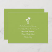 Palm Trees Wedding Reception Card - Limon Begleitkarte (Vorne/Hinten)