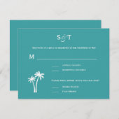 Palm Trees Wedding RSVP Card (Vorne/Hinten)
