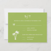 Palm Trees Wedding RSVP Card - Limon (Vorderseite)