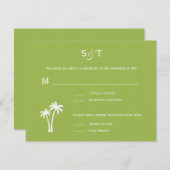 Palm Trees Wedding RSVP Card - Limon (Vorne/Hinten)