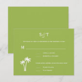 Palm Trees Wedding RSVP Card - Limon Karte (Vorne/Hinten)