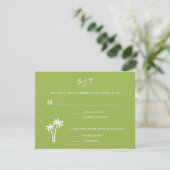 Palm Trees Wedding RSVP Card - Limon Karte (Stehend Vorderseite)