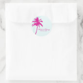 Palm Trees Wedding Runder Aufkleber (Tasche)