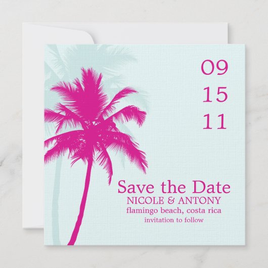 Palm Trees Wedding Save the Date (Vorderseite)