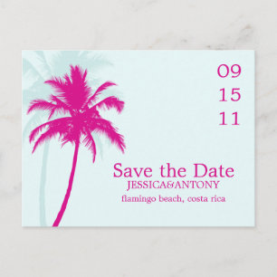 Palm Trees Wedding Save the Date Ankündigungspostkarte