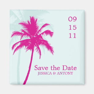 Palm Trees Wedding Save the Date or Favor Magnet