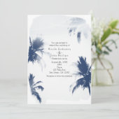 Palm Trees White Beach Chic Hochzeitseinladungen Einladung (Stehend Vorderseite)