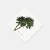 Palm Trees White & Gold Elegante Hochzeit Napkins Serviette (Ecke)