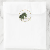 Palm Trees White & Gold Elegante Hochzeitskleber Runder Aufkleber (Tasche)