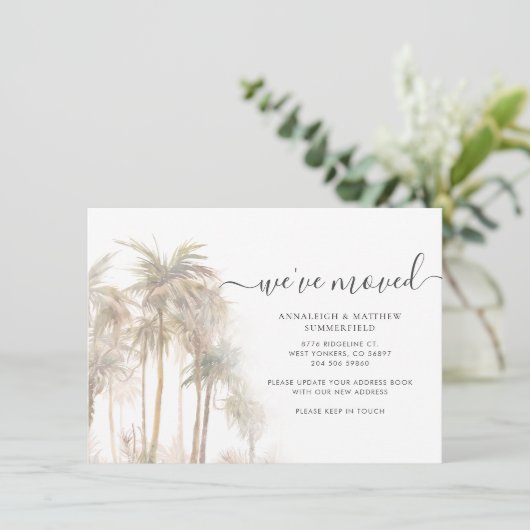 Palm Trees Wir haben die Adressenankündigung versc (Stehend Vorderseite)