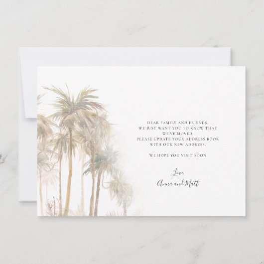 Palm Trees Wir haben die Adressenankündigung versc (Rückseite)