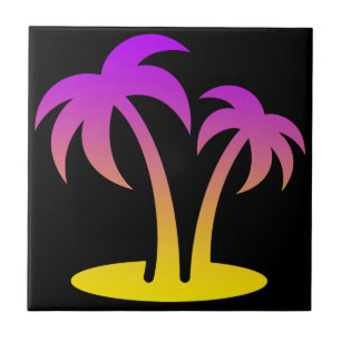 Palm TreesSmall (4,25" x 4,25") Keramik Foto Tile Fliese