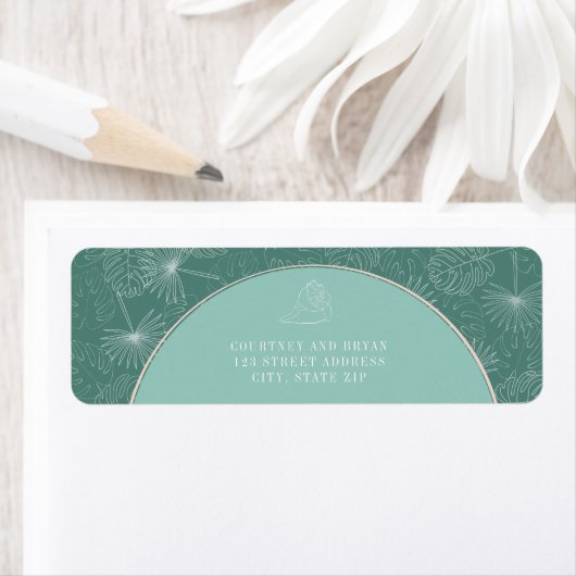 Palm Tropical Aqua Seashell Beach Wedding (Insitu)