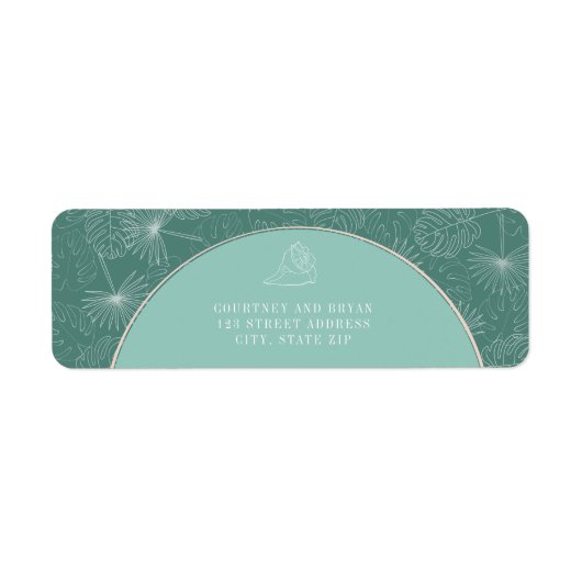 Palm Tropical Aqua Seashell Beach Wedding (Vorne)