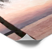 Palm Tropical Beach Sonnenuntergang Poster (Ecke)