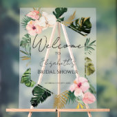 Palm Tropical Brautparty Akryllische Begrüßungszei Acrylschild (Neutral)