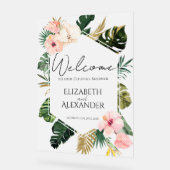 Palm Tropical Couples Dusche Akryllische Begrüßung Acrylschild (Winkel)