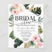 Palm Tropical Floral Bridal Dusche Einladung (Vorderseite)