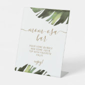 Palm Tropical Floral Dusche Momosa Bar Sign Sockelschild (Vorderseite)