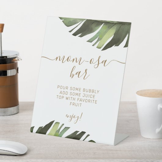 Palm Tropical Floral Dusche Momosa Bar Sign Sockelschild (In SItu)