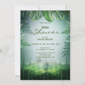 Palm Tropical Floral Green Beach Brautparty Einladung (Vorderseite)