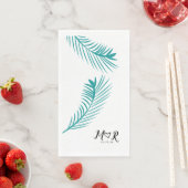 Palm Tropical Leaf Leaf Hochzeitslogo Serviette (Beispiel)