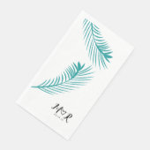 Palm Tropical Leaf Leaf Hochzeitslogo Serviette (Ecke)