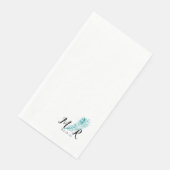 Palm Tropical Leaf Simple Wedding Logo Serviette (Ecke)