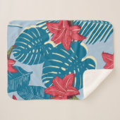 Palm tropical nahtlos blattblau sherpadecke (Vorderseite (Horizontal))