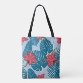 Palm tropical nahtlos blattblau tasche (Rückseite)