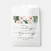 Palm Tropical | Sweet Ending New Begin Wedding Geschenktütchen (Vorderseite)