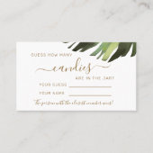 Palm Tropical Wie viele Candies Showspielkarte Platzkarte (Vorderseite)