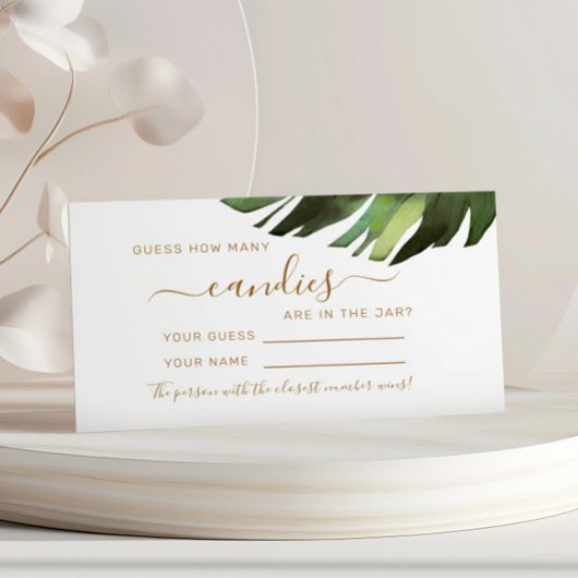 Palm Tropical Wie viele Candies Showspielkarte Platzkarte