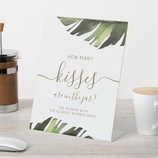 Palm Tropical wie viele Küsse sind im Jar-Zeichen Sockelschild (In SItu)