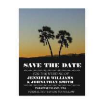 Palm Typografy Save the Date Cards