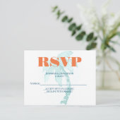 Palm Typografy Wedding RSVP Cards Einladungspostkarte (Stehend Vorderseite)