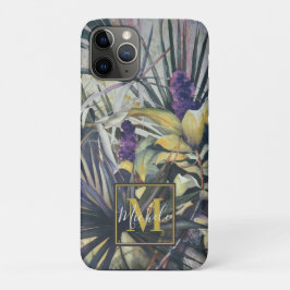 Palm und Lila Hyacinths Monogramm Case-Mate iPhone Hülle