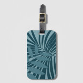 Palm- und Tropenblatt abstrakt in blau-grün grau Gepäckanhänger (Vorderseite Vertikal)