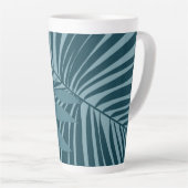 Palm- und Tropenblatt abstrakt in blau-grün grau Milchtasse (Rechte Ecke)