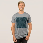 Palm- und Tropenblatt abstrakt in blau-grün grau Tri-Blend Shirt (Vorderseite voll)