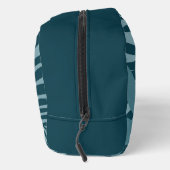 Palm- und Tropenblatt abstrakt in blau-grün grau Waschbeutel (Rechts)