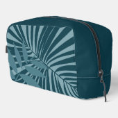 Palm- und Tropenblatt abstrakt in blau-grün grau Waschbeutel (Rechte Ecke)