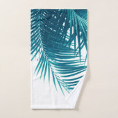 Palm Verlasse Aquamarin Blue Vibes #1 #tropical #d Badhandtuch Set (Handtuch)