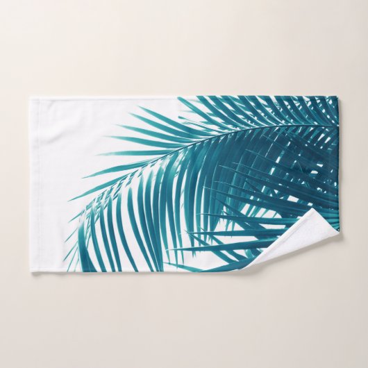 Palm Verlasse Aquamarin Blue Vibes #1 #tropical #d Badhandtuch Set (Handtuch)
