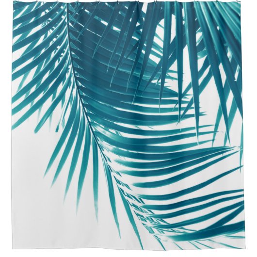 Palm Verlasse Aquamarin Blue Vibes #1 #tropical #d Duschvorhang (Vorderseite)