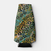 Palm verlasse auf einem Leopardenhintergrund. Flaschenkühler (Vorderseite)